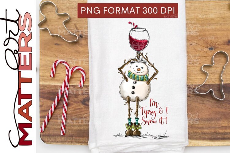 Snowman Wine I'm tipsy and I snow it! example image 1