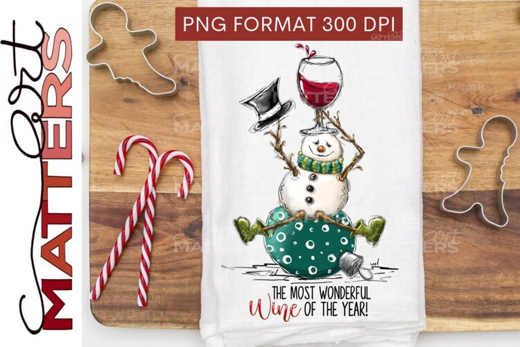 Tipsy Snowman The most wonderful wine of the year example image 1