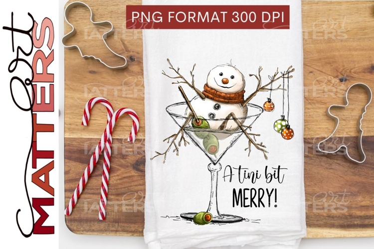 A tini bit Merry! Tipsy Snowman illustration - Hand Painted