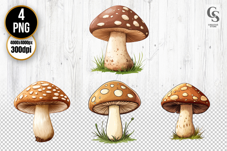 Autumn Mushroom Clipart Sublimation PNG
