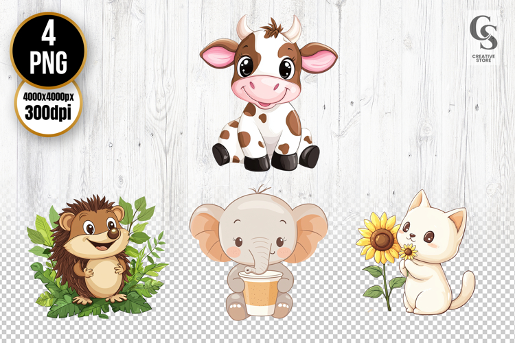 Cute Baby Animal Clipart Sublimatipon PNG