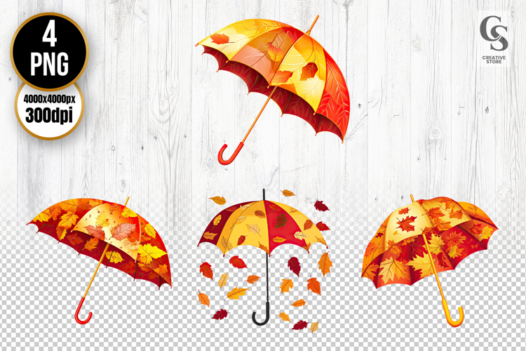 Autumn Umbrella Clipart PNG