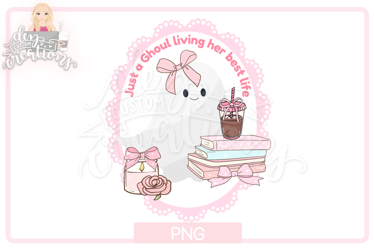 Cute Ghost PNG: bookish iced coffee ghost Sublimation