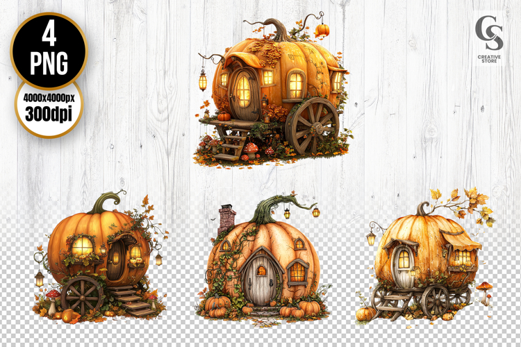 Pumpkin House Clipart PNG