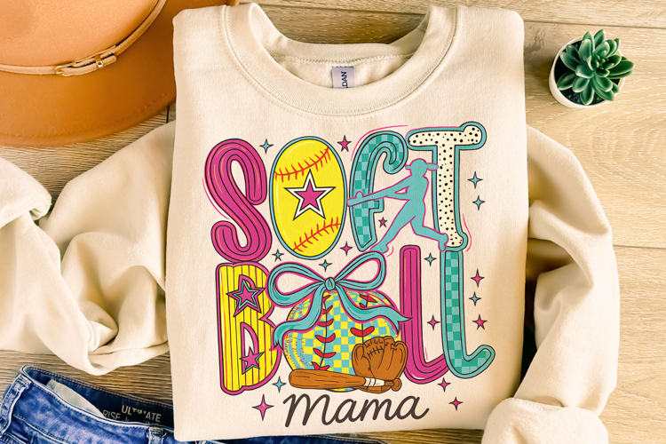 Softball Mama PNG, Preppy Softball PNG, Softball Coquette