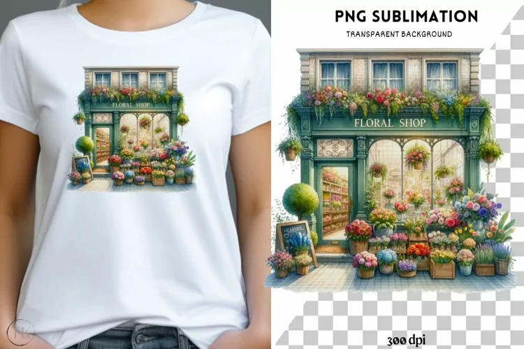 Floral Shop Printable, Spring Planner Sticker Sublimation