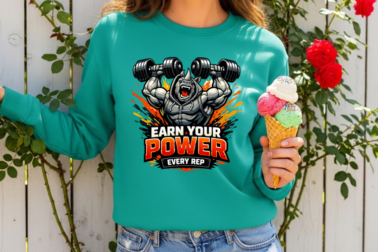 Earn Your Power Every Rep Rhino Gym Motivation Weightlifting