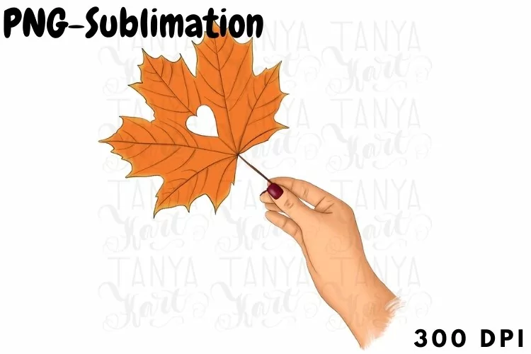 Hand With Leaf Sublimation Design