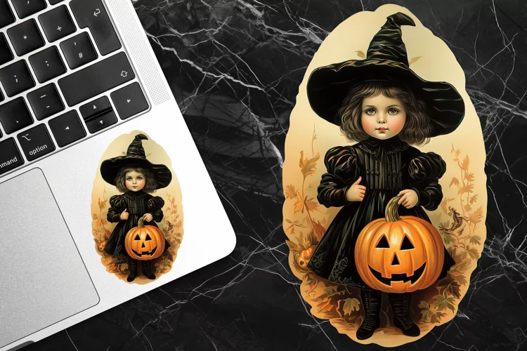 PNG Vintage victorian Halloween sticker. PNG clipart