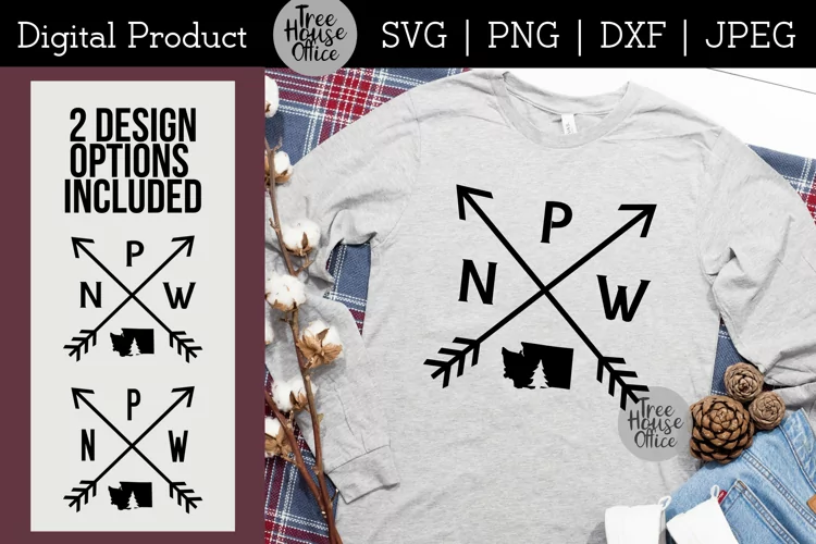 PNW Washington SVG, Washington State SVG with Arrows