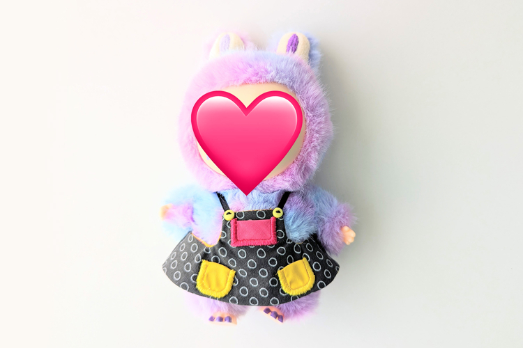 Bib Dress with Pockets for Plush Monster Toy ITH Applique