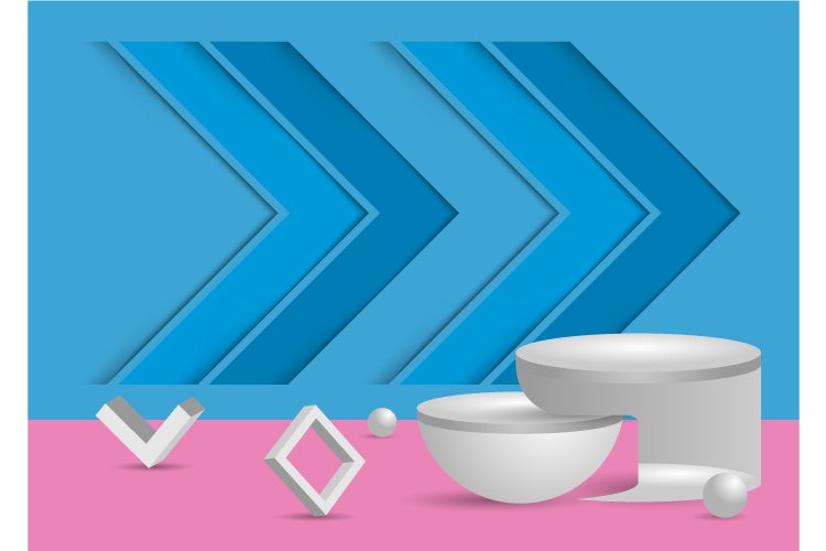 Podium stage mockup with abstract background