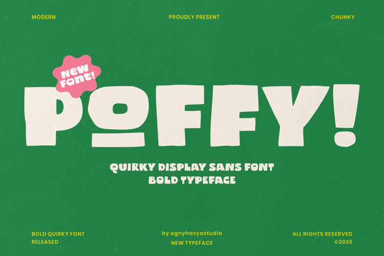 Poffy - Quirky Bold Display Sans Font