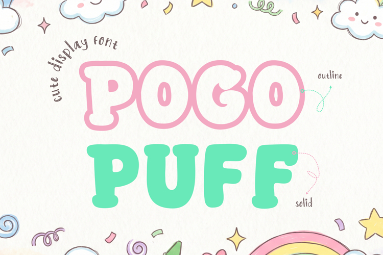 Pogo Puff Cute Display Font Fun Rounded Playful Style