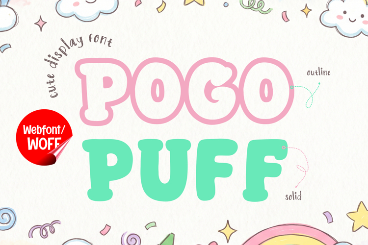Pogo Puff - Webfont Cute Rounded Display for Websites