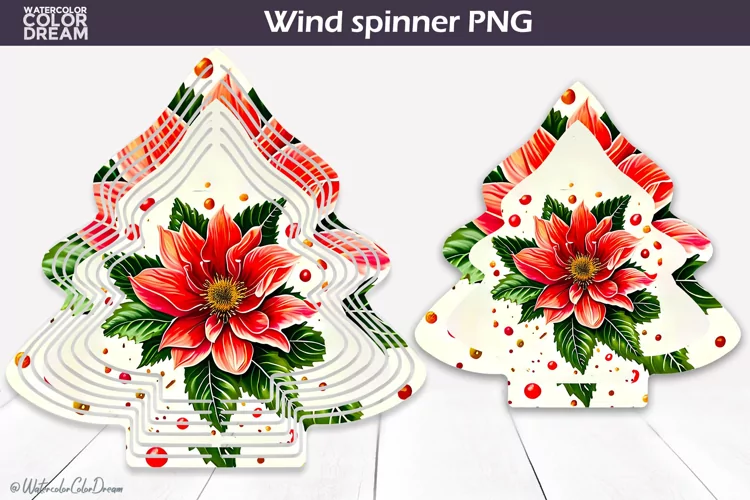 Poinsettia Wind Spinner | Christmas Tree Wind Spinner