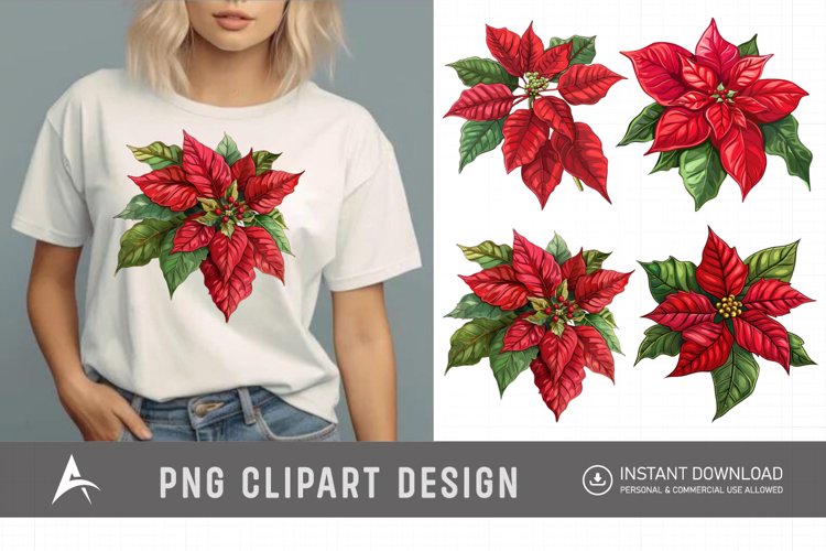 Red Flower Clipart Image 6