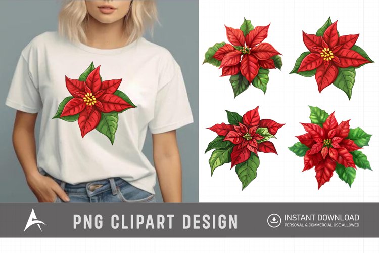 Red Flower Clipart Image 8