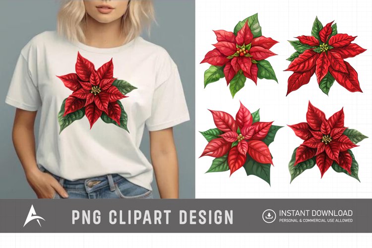 Red Flower Clipart Image 13