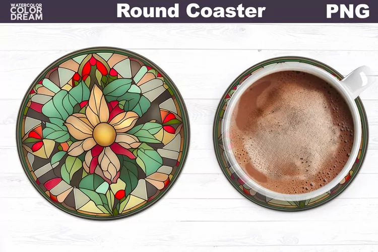 Flowers Coaster | Round Coaster Sublimation