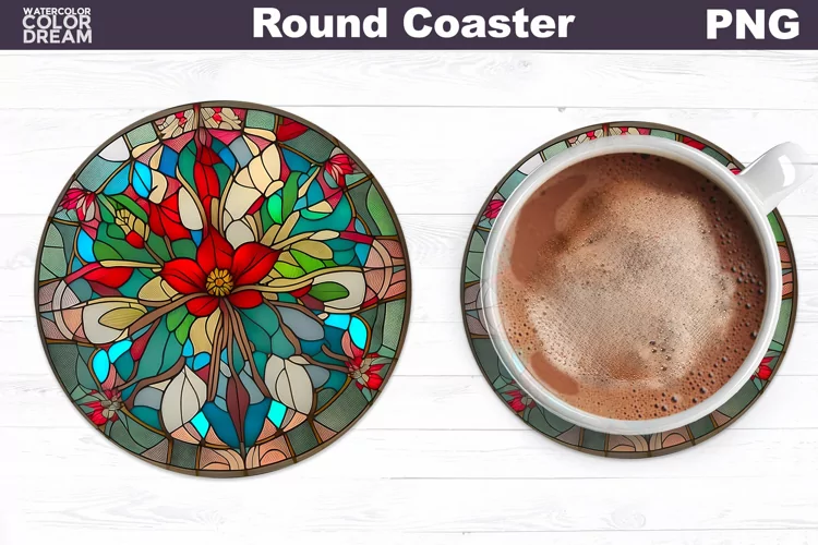 Flowers Coaster | Round Coaster Sublimation