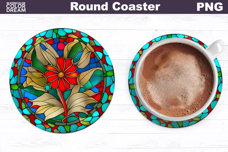Flowers Coaster | Round Coaster Sublimation