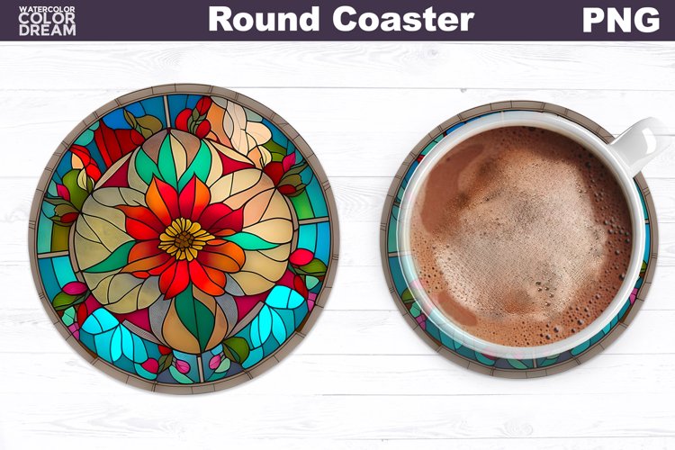Flowers Coaster | Round Coaster Sublimation