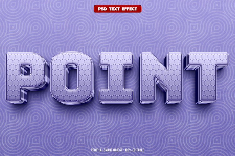 Point 3D editable text effect