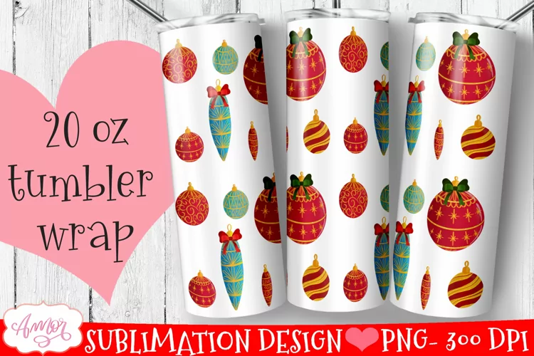 Christmas template for 20 oz skinny tumbler sublimation