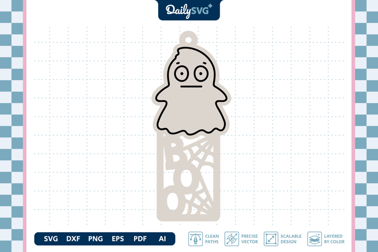 Cute Ghost Bookmark SVG Halloween Spooky Cut File