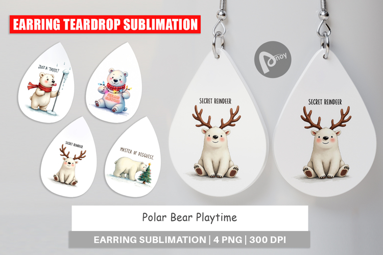Polar Bear Playtime Earring