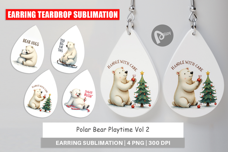 Polar Bear Playtime Earring