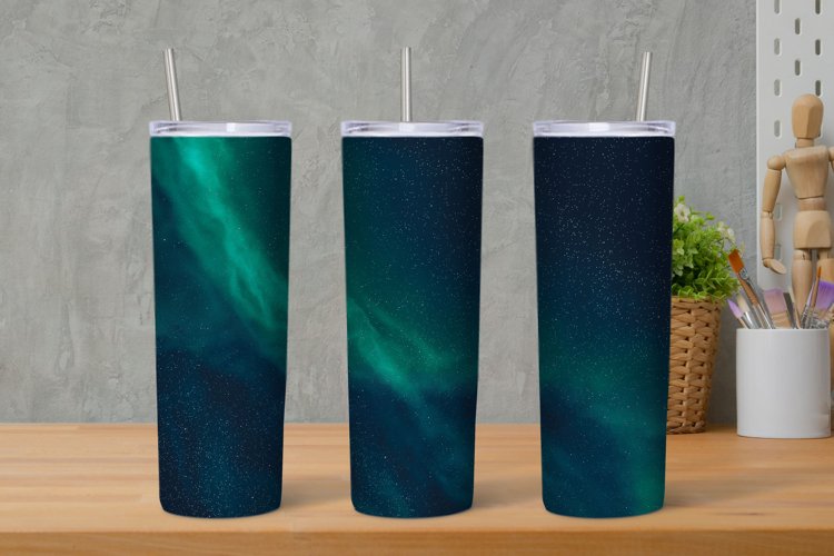 Polar Lights Tumbler Wrap Sublimation Design, 20 Oz Skinny