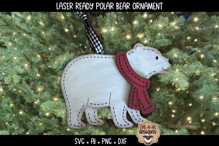 Polar Bear Laser Ready Ornament | Winter SVG | Christmas SVG