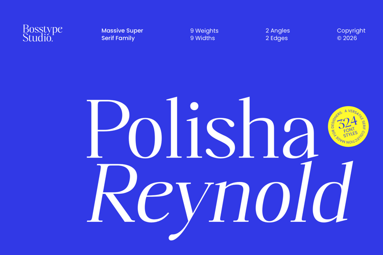 Polisha Reynold - Super Family Font In 324 Styles
