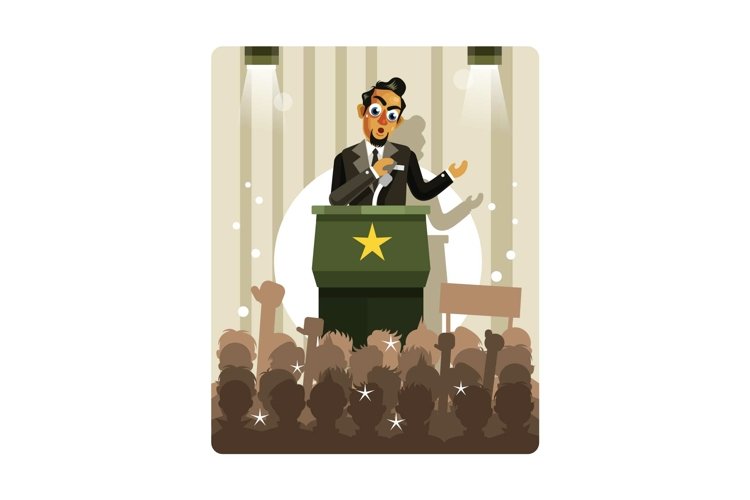 Politicians Speaking Vector Illustration example image 1
