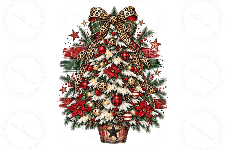 Trendy Polka dot Christmas Tree Png, Christmas Shirt Design