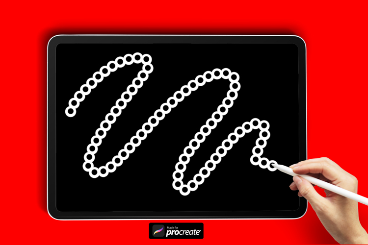 Polka Liner Procreate Brush | Decorative Dotted Line