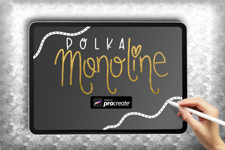Polka Monoline Procreate Brush | Elegant Dotted Liner