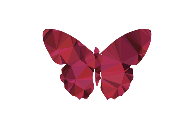 Polygonal art style butterfly character vector