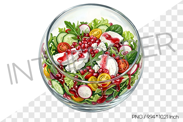 Pomegranate Salad PNG Clipart Fruit Illustration Watercolor