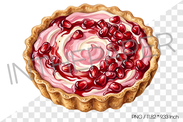 Pomegranate Tart PNG Clipart Fruit Illustration Watercolor