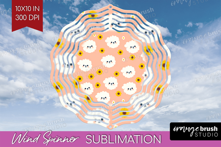 Pomeranian Dog Wind Spinner Sublimation PNG Cute Chibi Puppy