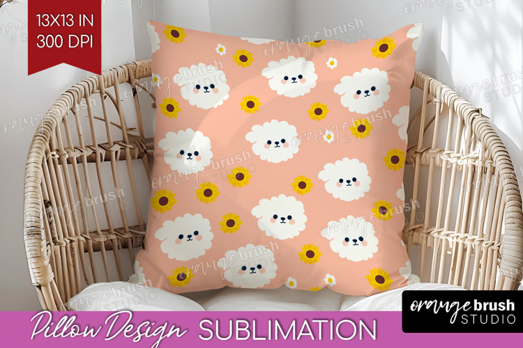 Pomeranian Dog Pillow Sublimation Cute Chibi Puppy Pillow