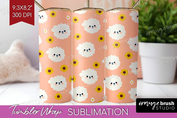 Pomeranian Dog Tumbler Wrap Cute Chibi Puppy Tumbler PNG