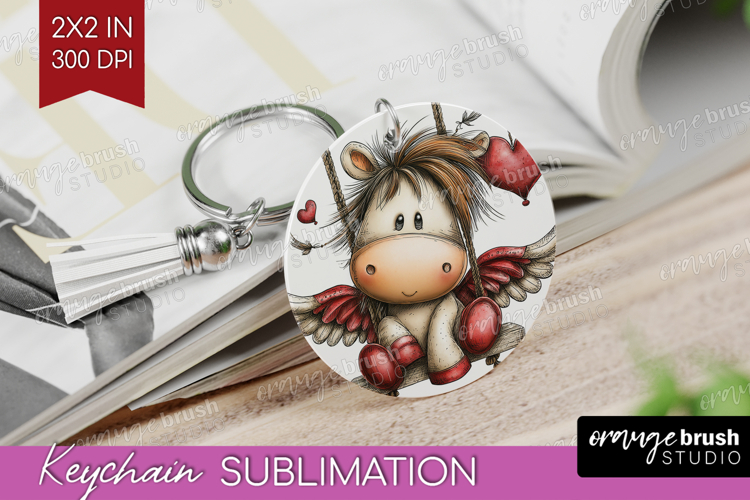 Pony Valentine Keychain PNG Whimsical Animal Keychain