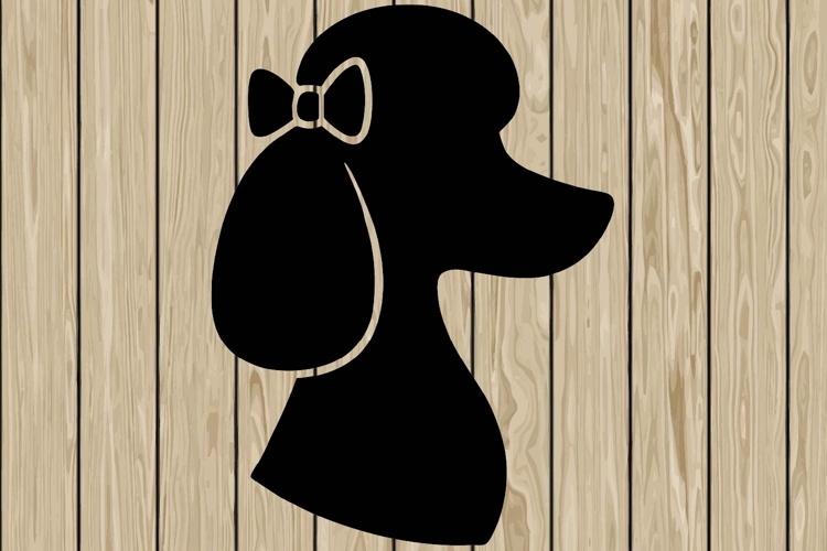 Poodle dog stencil silhouette SVG