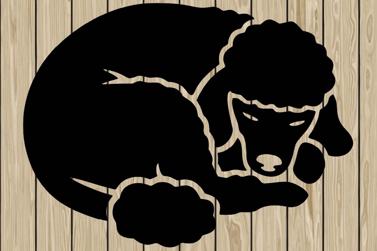 Poodle dog stencil silhouette SVG