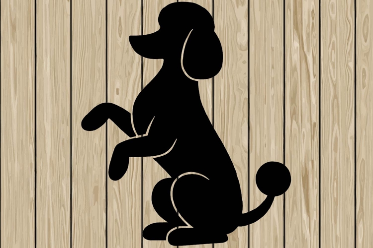 Poodle dog stencil silhouette SVG
