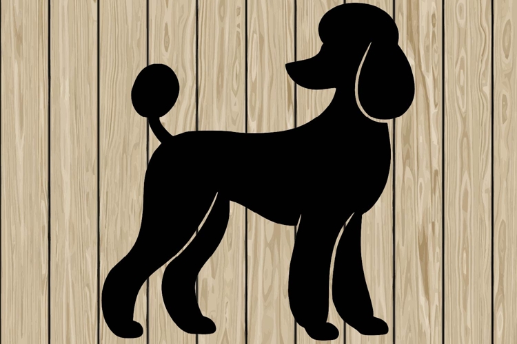 Poodle dog stencil silhouette SVG